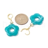 Acrylic Flower Dangle Leverback Earrings EJEW-JE05625-02-3