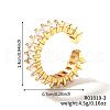 Brass Glass Cuff Rings ZQ1341-3-1