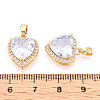 Brass Micro Pave Cubic Zirconia Pendants KK-N272-02G-01-3
