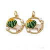 Brass Pave Cubic Zirconia & ABS Imitation Pearl Pendants KK-S525-05G-2