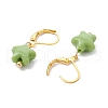 2 Pairs 2 Styles Brass & Opaque Acrylic Beaded Leverback Earrings EJEW-JE06328-5