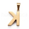 Ion Plating(IP) 304 Stainless Steel Letter Pendants STAS-H127-K-G-2