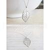 Hollow Leaf Alloy Pendant Cable Chain Necklaces for Women FS-WG05CB9-04-1