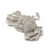 Brass Micro Pave Cubic Zirconia Pendants KK-P250-37P-2