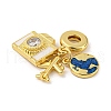 Rack Plating Brass Enamel European Dangle Charms KK-R153-13G-2
