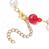Dyed Synthetic Turquoise Beads Charm Bracelets BJEW-JB11852-02-4