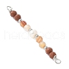 Faceted Round Natural Carnelian & Red Jasper & Potato Natural Cultured Freshwater Pearl Beaded Connector Charms PALLOY-JF03532-01-2