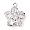 Brass Inlay Clear Glass Pendants KK-S388-18P-1