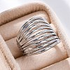 304 Stainless Steel Open Cuff Rings for Women RJEW-F174-04P-4