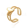 304 Stainless Steel Open Cuff Rings for Women RJEW-R010-03G-4