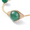 Natural Green Aventurine Round Beaded Bangle BJEW-JB07816-02-4