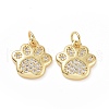 Brass Cubic Zirconia Charms ZIRC-I062-34G-1