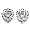 Brass Micro Pave Clear Cubic Zirconia Pendants ZIRC-S069-032P-1