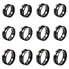 12Pcs 6 Size 201 Stainless Steel Grooved Finger Ring Settings STAS-TA0002-15B-2