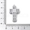 304 Stainless Steel Micro Pave Cubic Zirconia Pendants STAS-Z121-48P-3