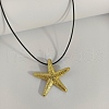 Metallic Ocean Series Brass Starfish Pendant Long Necklaces CS0607-1-2