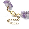 Natural Amethyst Chips & Pearl Beaded Bracelet BJEW-TA00349-02-3