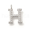 304 Stainless Steel Micro Pave Cubic Zirconia Pendants STAS-H228-06P-H-1