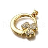Brass Micro Pave Cubic Zirconia Pendants KK-C090-04B-G-2