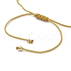 Glass Seed Rectangle with Heart Charm Bracelet BJEW-MZ00033-5