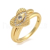 2Pcs 2 Styles Brass Micro Pave Cubic Zirconia Adjustable Rings for Women RJEW-P127-14G-2