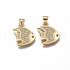 Brass Micro Pave Clear Cubic Zirconia Pendants ZIRC-I038-16G-1