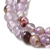 Natural Purple Lodolite Quartz/Purple Phantom Quartz Beads Strands G-B090-A21-03-4