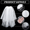 Long Mesh Tulle Bridal Veils with Combs OHAR-WH0021-51-4