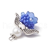 Glass Seed Beaded Angel Pendants PALLOY-MZ00714-05-4