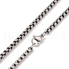 304 Stainless Steel Box Chain Necklaces NJEW-K378-17A-AS-1