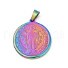 Ion Plating(IP) 304 Stainless Steel Pendants STAS-A053-24B-M-1