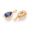 Brass Micro Pave Cubic Zirconia Pendants KK-N272-01G-M-2