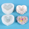 Heart with Rose DIY Storage Box Silicone Molds DIY-G099-01B-1