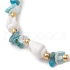 Natural Gemstone & Shell Beads Stretch Bracelets BJEW-JB11220-5