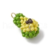 3D Glass Seed Beaded Avocado Pendants PALLOY-MZ00567-3