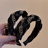 Cloth Curb Chain Hair Bands PW-WGD3A62-01-3