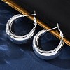 304 Stainless Steel Teardrop Hoop Earrings for Women EJEW-A125-30S-3