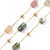 Natural Indian Agate Rectangle Beaded Chains AJEW-SZ0002-42J-1