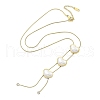 Ion Plating(IP) 304 Stainless Steel & Plastic Pearl Heart Pendant Lariat Necklaces for Women NJEW-U016-02G-1