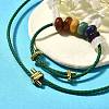 Rondelle Chakra Natural Gemstone Beads Bracelets & Necklaces Sets G-P561-01G-02-3