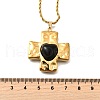 Cross with Heart 304 Stainless Steel Cubic Zirconia Pendant Necklaces NJEW-H070-01G-02-5