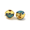 Rack Plating Brass Enamel Beads KK-P277-36G-01-2
