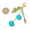Silicone Rose Pendant Decorations HJEW-JM02590-02-3