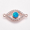Brass Micro Pave Cubic Zirconia Links KK-L161-08RG-2