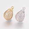 Brass Micro Pave Cubic Zirconia Pendants ZIRC-G123-55-1