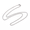 Anti-Tarnish Rhodium Plated 925 Sterling Silver Textured Cable Chains Necklace for Women STER-I021-10P-1