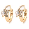 Brass Micro Pave Cubic Zirconia Hoop Earrings EJEW-D078-07KCG-1