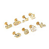 Brass Micro Pave Clear Cubic Zirconia Cartilage Earrings WGF4DCF-12-3
