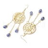 Mixed Gemstone Chip & Alloy Dangle Earrings EJEW-JE05885-5