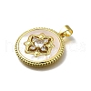 Brass Micro Pave Cubic Zirconia Pendants KK-C090-06B-G-2